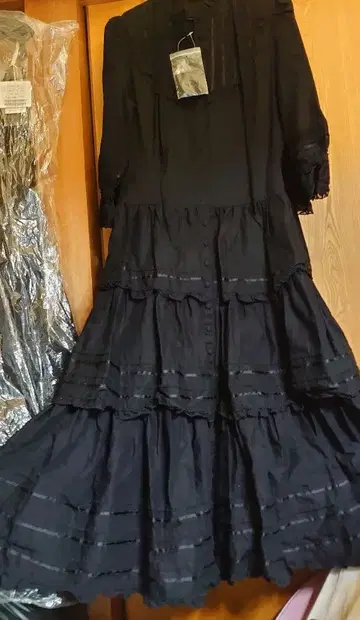 핑크하우스 블랙 롱 원피스