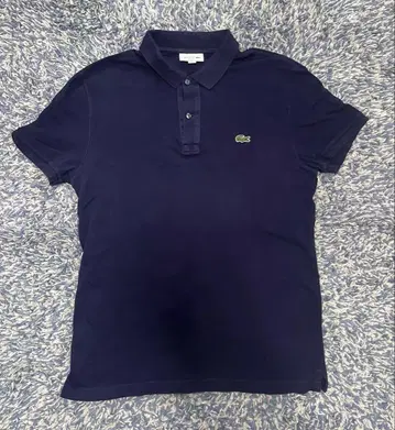 LACOSTE 슬림핏 피케 셔츠 네이비 US M