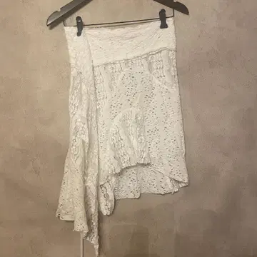 레이스 비대칭 랩 스커트 y2k 페어리 그런지 레이스 스커트 화이트 5