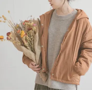 [ 미사용 택 포함 ] SORONA 충전솜 후드 자켓 카멜