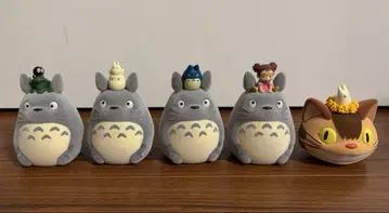 토토로 피규어 5개 세트 고양이 버스 포함