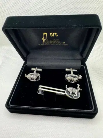 [ 요시다 사부로 상점 ] 커프스 타이핀 세트 사슴 실버