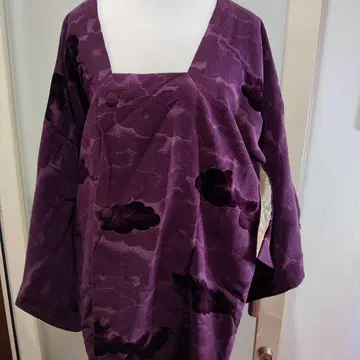 보라색 구름 무늬 기모노용 도효 순수 실크