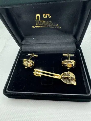 [ 요시다 사부로 상점 ] 커프스 타이핀 세트 마스 골드