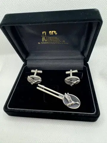 [ 요시다 사부로 상점 ] 커프스 타이핀 세트 카모 실버