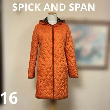 SPICK AND SPAN 리버서블 오렌지 퀼팅 후드 부착