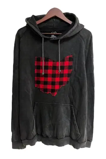 US 구제 의류 Lucky Bird 후드티 풀오버 체크 탄크로