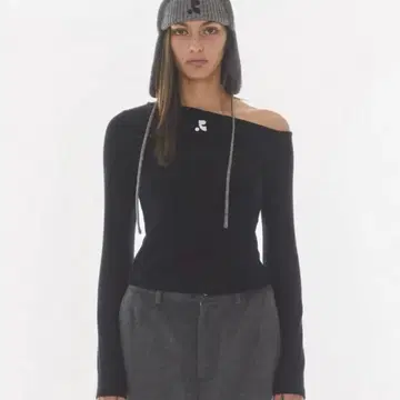 rest&recreation 원 숄더 긴팔 T셔츠 블랙