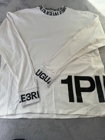 화이트 로고 프린트 긴팔 티셔츠 XL