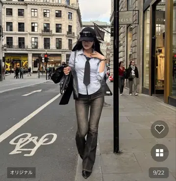 나비 차콜 브라운 플레어 데님 2short