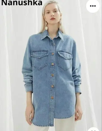 Nanushka 나누슈카 데님 셔츠 오버 사이즈