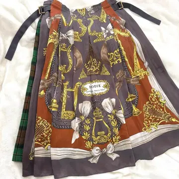 JaneMarple Merry melodies 타탄 하이브리드 스커트