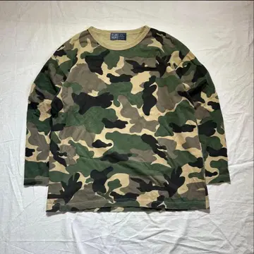 Y2K 90s 00 밀리터리 카무플라주 롱T