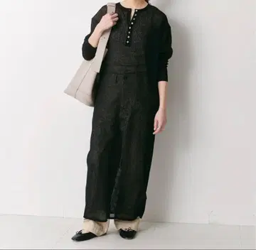 spick & span 시어 헨리넥 니트 원피스