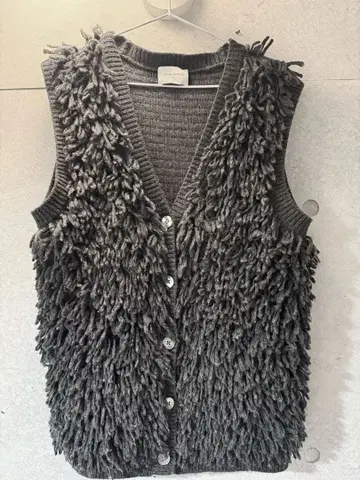 UNITED ARROWS 루프 니트 베스트 다크 그레이