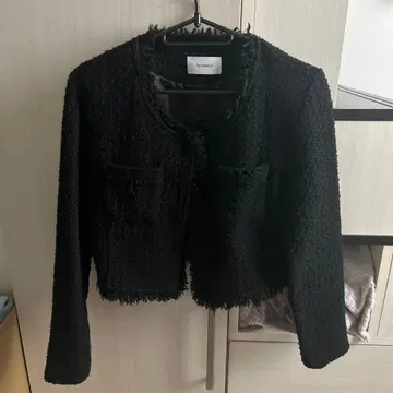 트위드 자켓 블랙 숏 기장