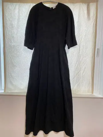 블랙 7부 소매 롱 원피스 사이즈 6