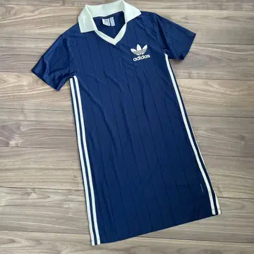 adidas 오리지널 네이비 스트라이프 미니 원피스