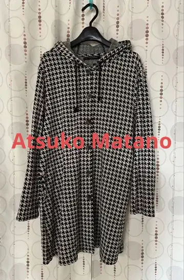 Atsuko Matano 하운드투스 패턴 후드 부착 자켓