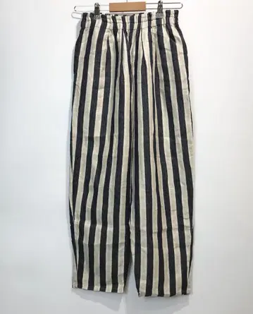 mizuiro ind 린넨 100% 스트라이프 이지 팬츠 1104B