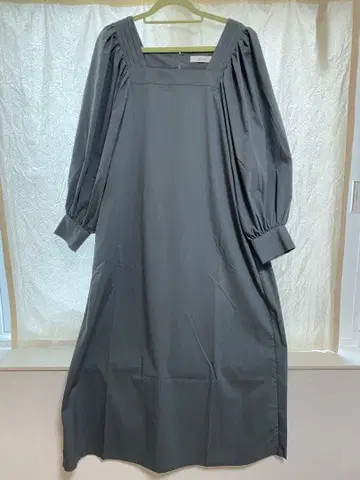 yuw 그레이 긴팔 롱 원피스