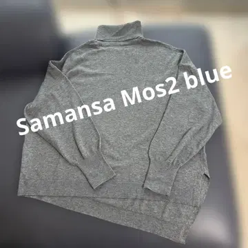 여성용 그레이 터틀넥 니트 스웨터 긴팔