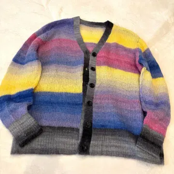 [ Soage ] 알파카 혼방 가디건 울 가디건 멀티 컬러 L