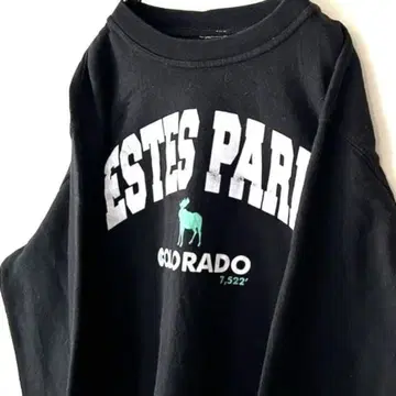 ESTES PARK 블랙 구제 의류 블랙 콜로라도 맨투맨 트레이닝복