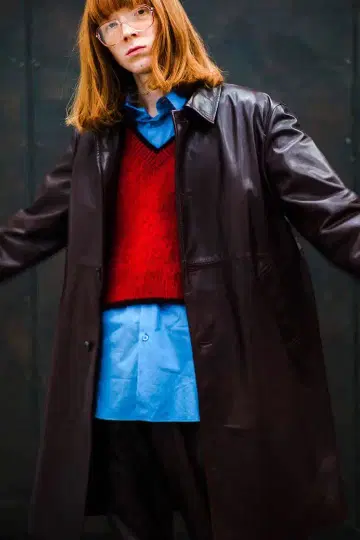 allege 17aw 가죽 코트