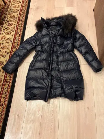 DUVETICA 네이비 다운 자켓 퍼 포함