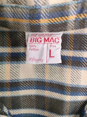 70s BIG MAC 플란넬 셔츠 파랑 블랙 노랑 베이지