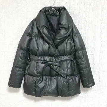 3249 다운 코트 벨트 포함 다운 자켓 블랙 숄카라 경량 9호