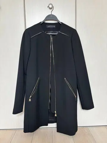 노카라 자켓 코트 블랙