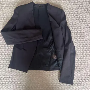 theory 네이비 노칼라 자켓