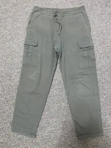 BEAMS 맨투맨 카고 팬츠 (M) 올리브 루즈 실루엣