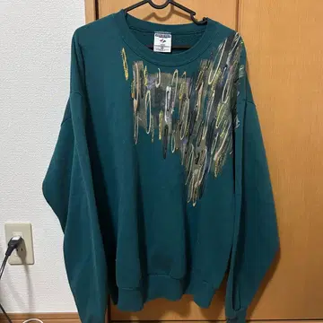 구제 의류 jerzees 다크 그린 크루넥 트레이닝복