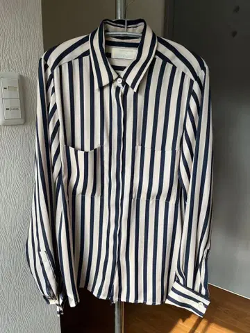 IENA 스트라이프 긴팔 셔츠 네이비 화이트