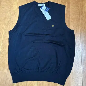 골든 베어 택 포함 V넥 베스트 네이비