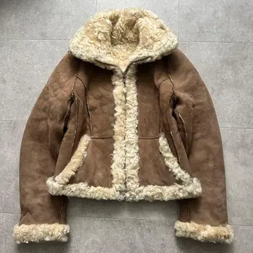 뉴질랜드 양가죽 무스탕 자켓 리버서블 브라운 M 상당