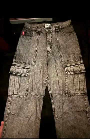 9090 그레이 데님 하이웨스트