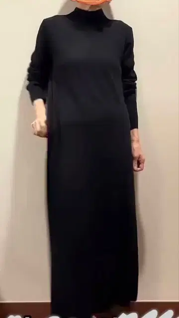 코쿤 니트 원피스 블랙 Free