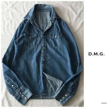 DMG [세탁 가능] 빈티지 워시 가공 데님 셔츠