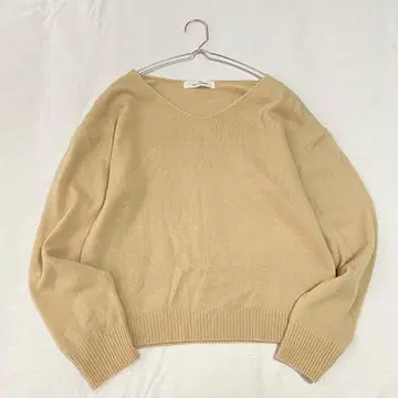 [ 레이 카즌 ] 스웨터 V넥 소매 리브 심플 무지 긴팔 F