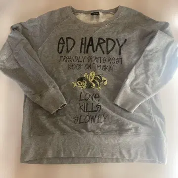 ED HARDY 그레이 맨투맨 L