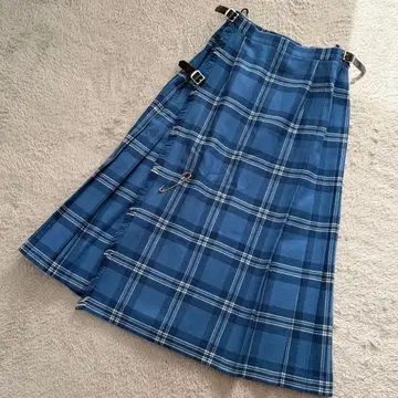 새상품급 YORKLAND 요크랜드 타탄 체크 블루 벨트