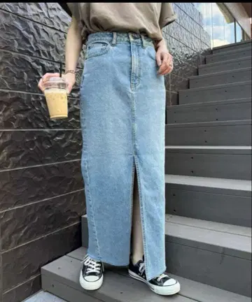 차오패닉 티피 데님 타이트 스커트