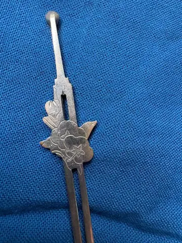 앤티크 은 헤어콤 매화와 꾀꼬리