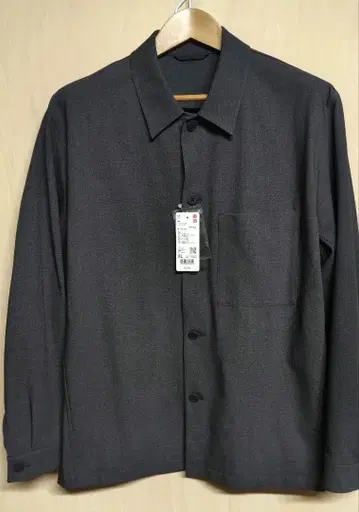 UNIQLO 칸도 셔츠 자켓 (울 라이크) 그레이 XL