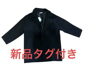 택 포함 새상품 AulieF 체스터 코트 블랙 38 루즈핏