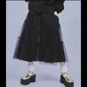 [새상품급] manana suerte 팬츠 튤 레이스 와이드 팬츠